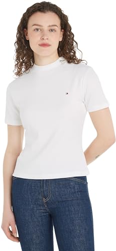 Tommy Hilfiger New Slim Cody C-NK SS Kurzarm Strickoberteile Damen, Orange (Autumn Orange), im Sale